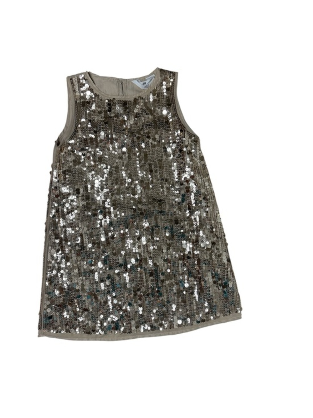 ⭐️ H&M Sequined Gold Sleeveless Long Top/ Dress- size 6 (UK 5-6 Y)